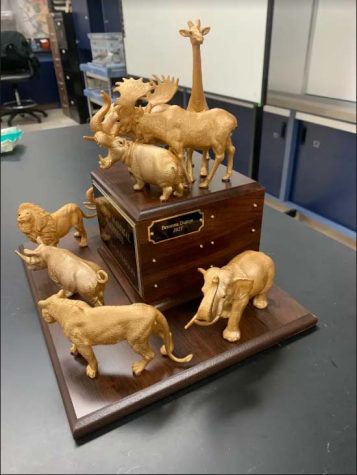 Make room for Megan!  Senior Megan Small will be adding her name to the Burroughs March Mammal Madness perpetual trophy. 
