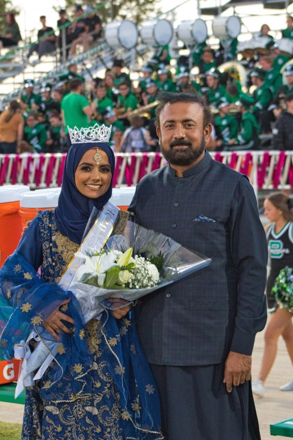 Homecoming Queen Mahnoor Ahmad and her father celebrate her big victory.