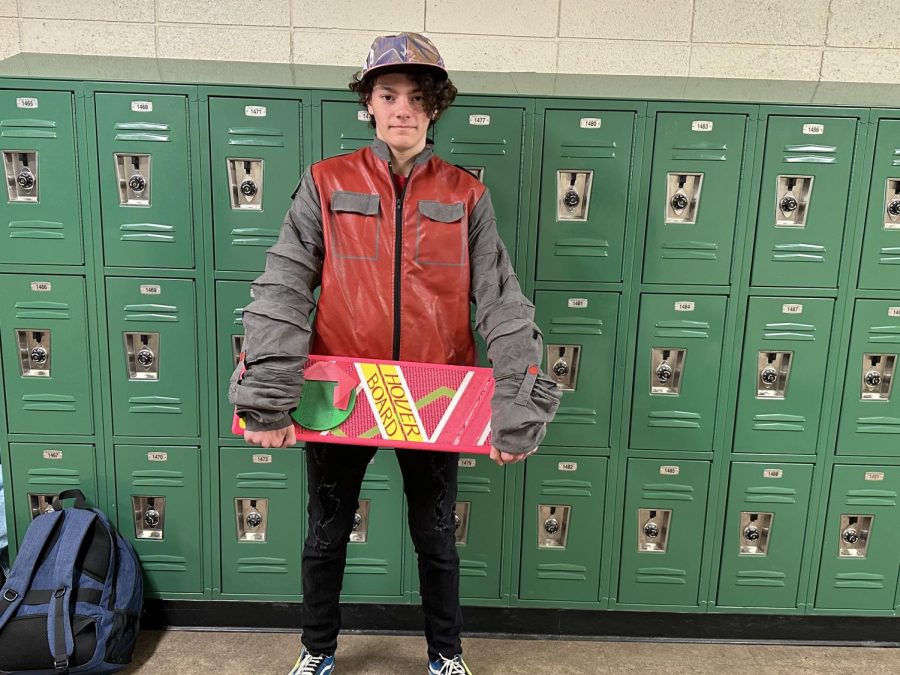 Junior Aaron Cole dressed up for Back to the Future spirit day on Thursday, March 2. 