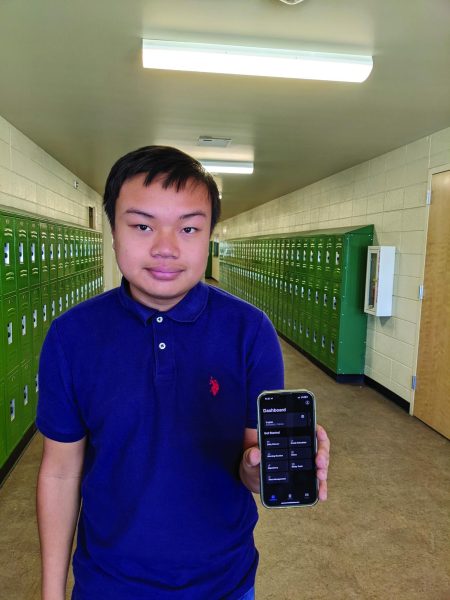 Sophomore Andy Ha poses with his new app.