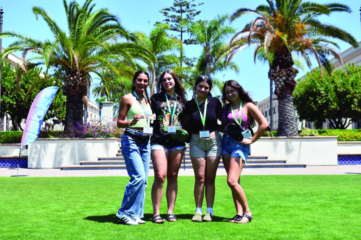 Seniors Jayani Croos, Sadie Cox, Alissa Marcano, and Kaylee Cooper attend Jostens Yearbook Camp at the University of San Diego. 
