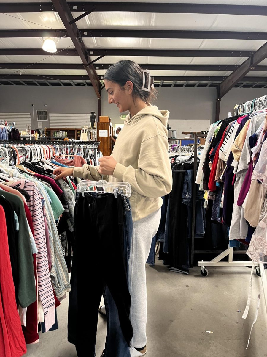 Senior Jayani Croos-Peterson hunts for a deal at a local thrift store. 