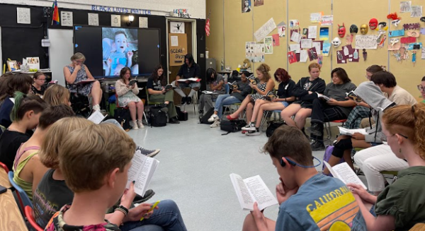 The cast of "The Outsiders" conducts their initial table read.