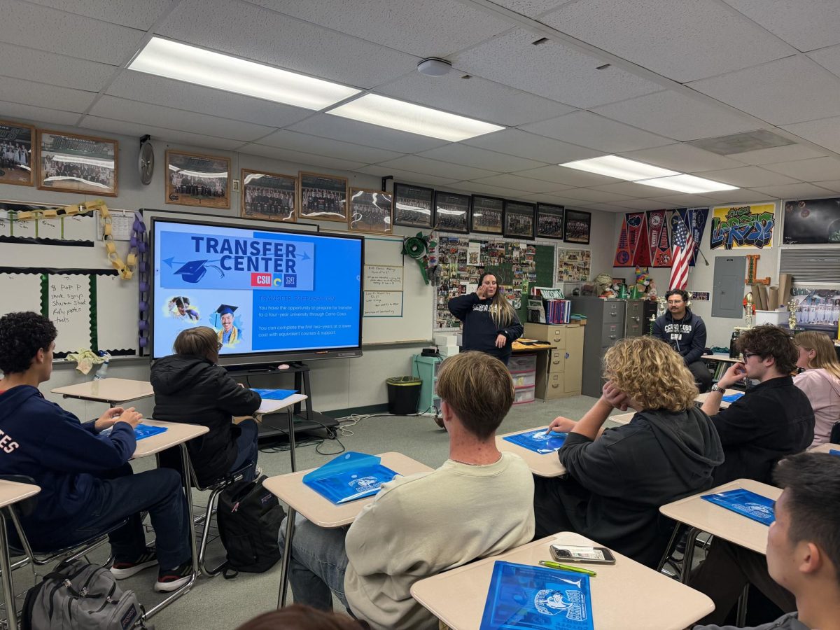 Cerro Coso Counselor Amanda Barry informs seniors about the opportunities at Cerro Coso Community College.