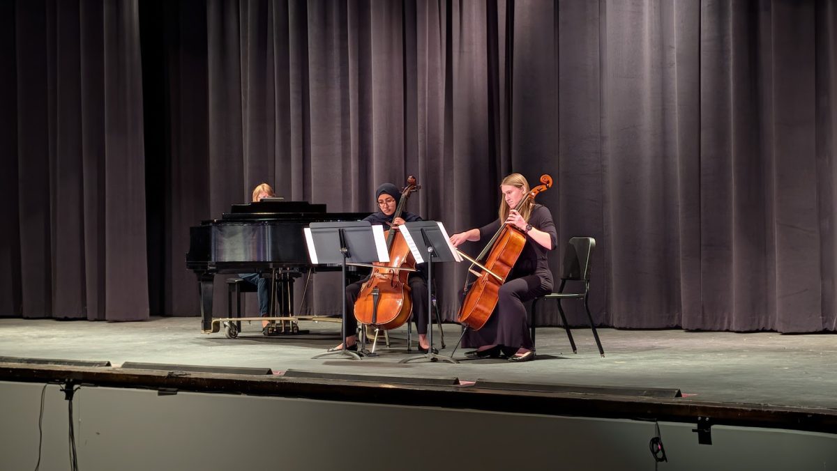 Emaan Ahmad and Eve Washburn perform a duet, demonstrating the communication and precision required in chamber music. 