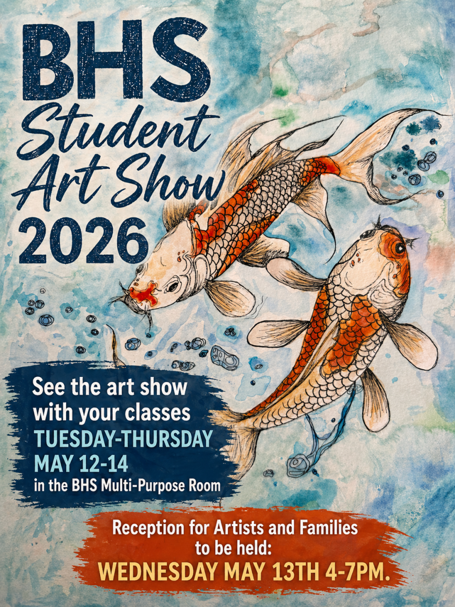 The Student Art Show is open to the public March 13 in the Burroughs Multi-purpose Room. 